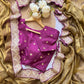 Space silk saree with lace border