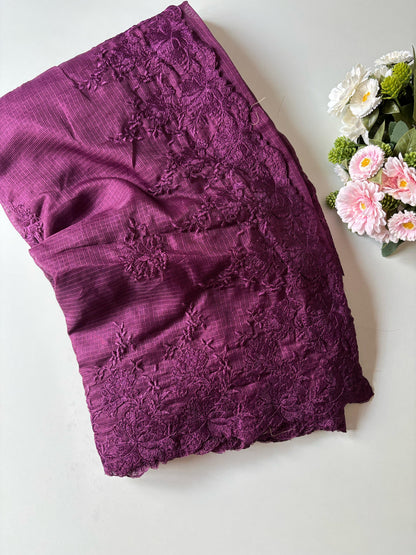 Premium Kota checks saree with embroidery