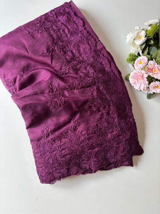 Premium Kota checks saree with embroidery