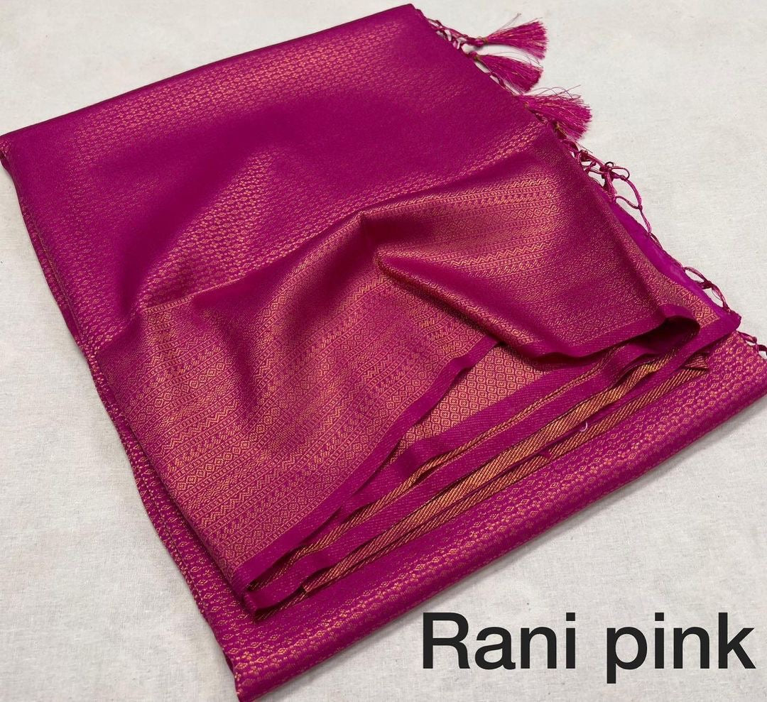 Soft kubera soft silk with copper zari