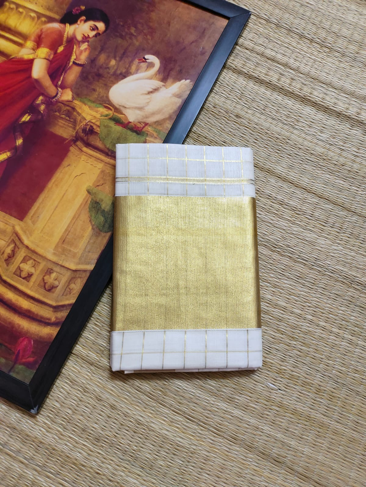 Kerala cotton saree with big border and checks