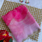 Beautiful semi organza saree with floral digital prints with cutdana beads work