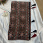 Beautiful semi crepe silk saree with ajrakh prints and mirror work
