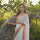 Soft Mul Cotton saree - big baby Pink border