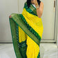 Semi dola silk with bandhini prints