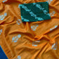 Premium Pure viscous dola silk saree with contrast blouse
