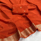 Premium viscous crushed chinon silk with lurex zari lines