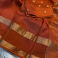 Beautiful soft viscous crape silk saree with double zari jacquard border and dola silk blouse piece