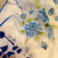 Pure mul cotton handpainted saree - Blue Roses