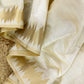 Semi tussar silk with zari border - ecg