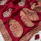 Premium munga silk saree with Banarasi weavings -Red