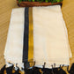 Pure mul cotton saree with black zari border