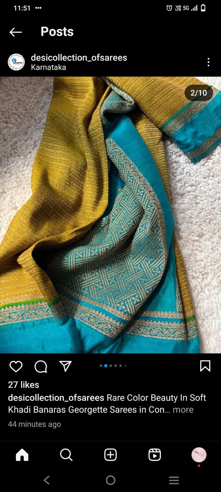 Beautiful khaddi georgette saree with intricate weavings!