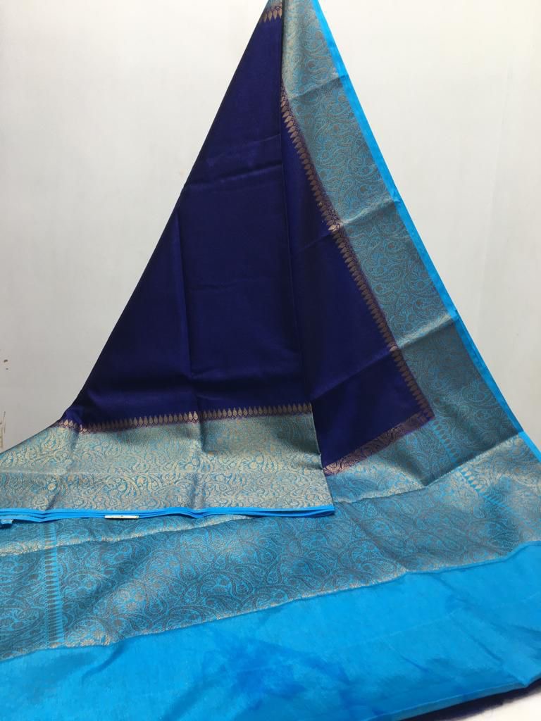 Semi Banarasi warm silk Contrast