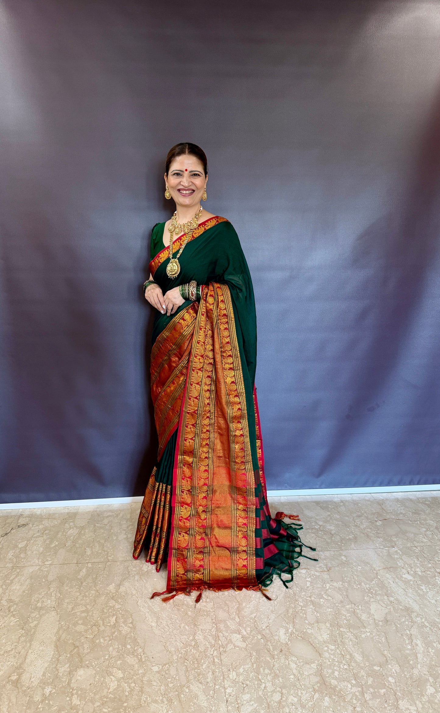 Aranya handwoven big border Narayanpet cotton sarees