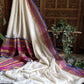 Pure and authentic mul cotton saree with broad kanchi weaved border - blue pink