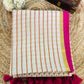 Pure and authentic mul cotton saree with pink zari checks and small border