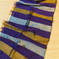 Linen sarees with gold silver zari stripes all over!