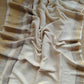 Pure handwoven linen saree with zari borders
