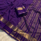 Beautiful viscous saree with checks all over and chit pallu