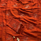 Viscous georgette saree with floral embroidery and satin border
