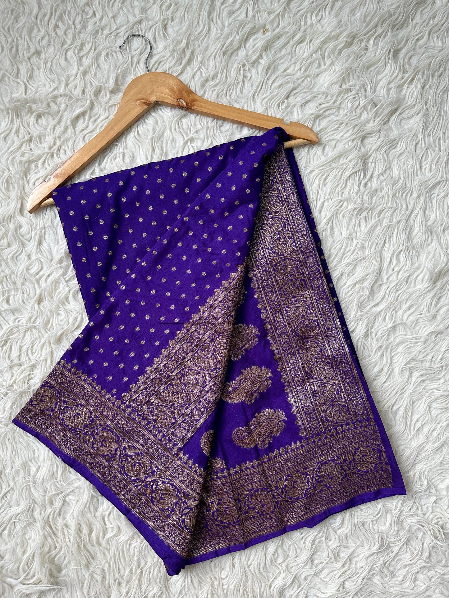 Beautiful semi banarasi saree with antique weaves and small buttas