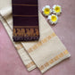 Pure plain sungudi cotton saree with double peacock border - white