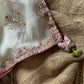 Premium organza with beautiful embroidery- White/Pink
