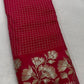 Gorgeous premium viscous chinon silk saree with zari checks and embroidered border