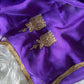 Mrunal Thakur inspired purple handwork organza saree