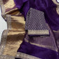 Pure organza saree with kanchi zari border and heavy blouse