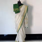 Pure linen checks saree with contrast blouse