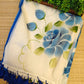Pure mul cotton handpainted saree - Blue Roses