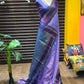 Semi kanchi silk saree with contrast border