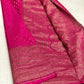 Pure handloom crepe chiffon saree with Banarasi weavings - big border