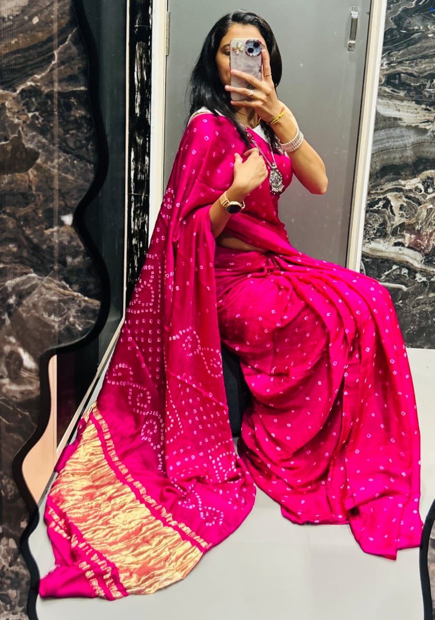 Bandhini gajji silk saree