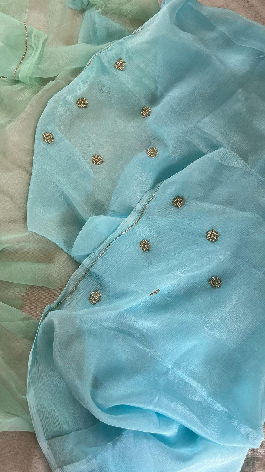 Pure chiffon with handwork