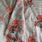 Premium kora organza saree with cross stitched embroidery and stripes