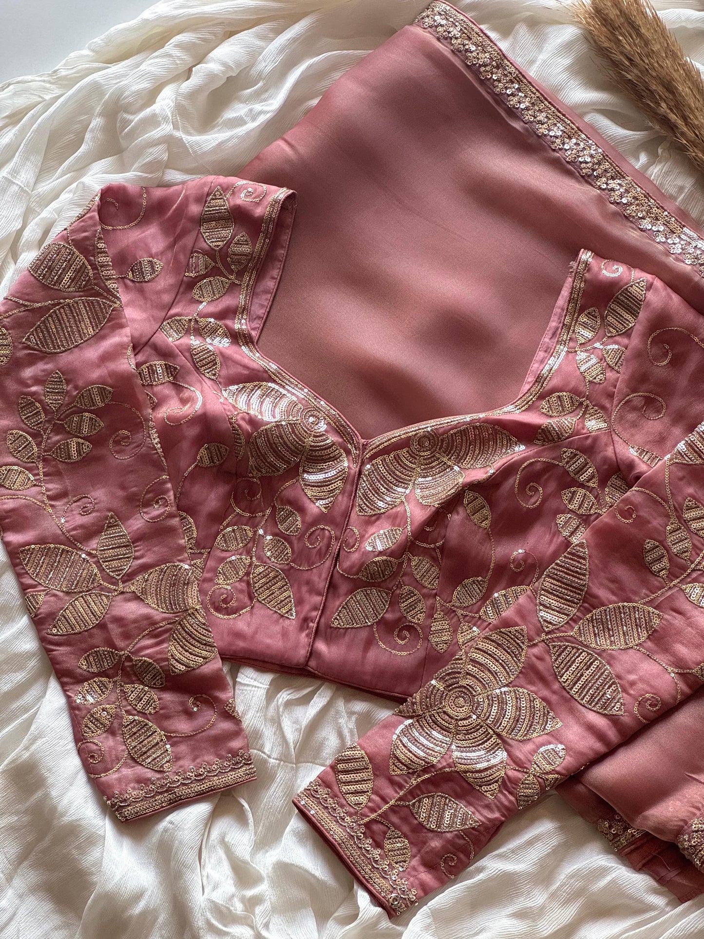 Soft Tissue silk with sequins work