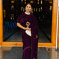 Beautiful heavy velvet saree with handwork