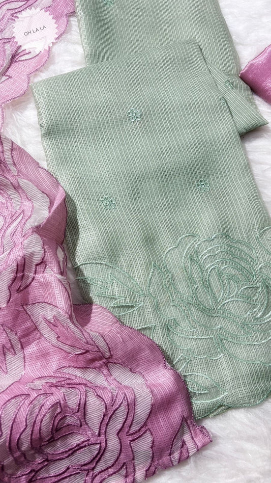 Beautiful kota doria salwar sets in pastels
