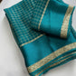 Beautiful viscous georgette saree with checks body and running blouse