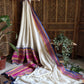 Pure and authentic mul cotton saree with broad kanchi weaved border - blue pink