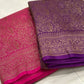 Pure khaddi handloom crepe chiffon antique brocade saree