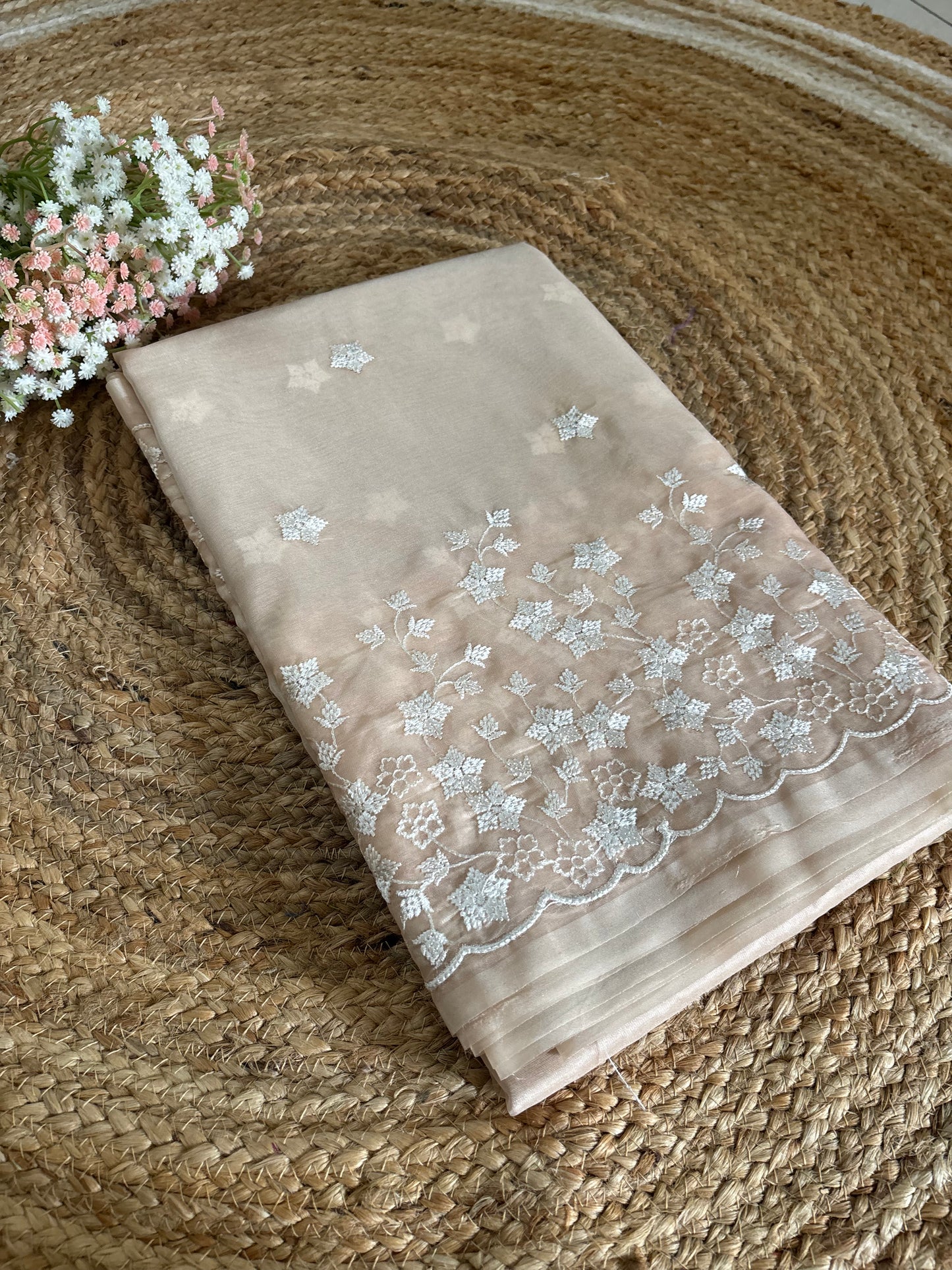 Premium semi organza saree with thread work