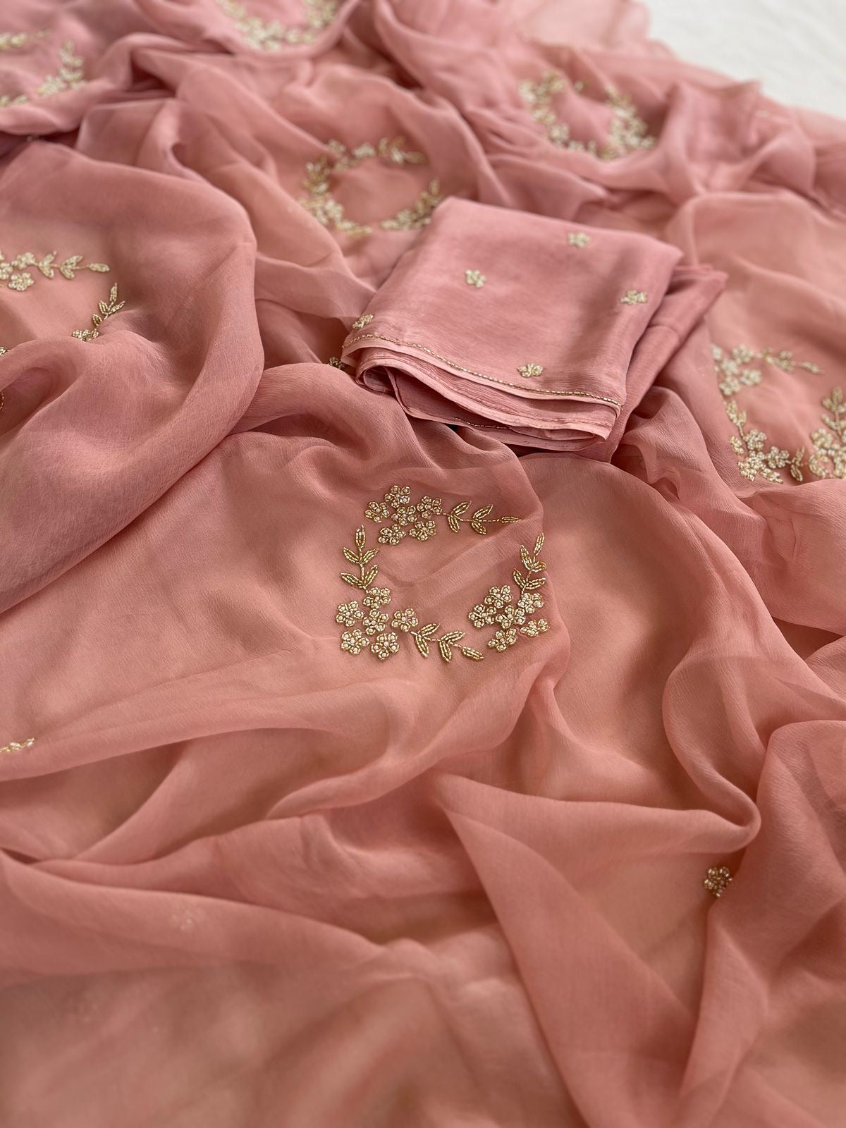 Pure chiffon with handwork