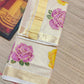 Premium Tissue Striped Saree with Rose Embroidery