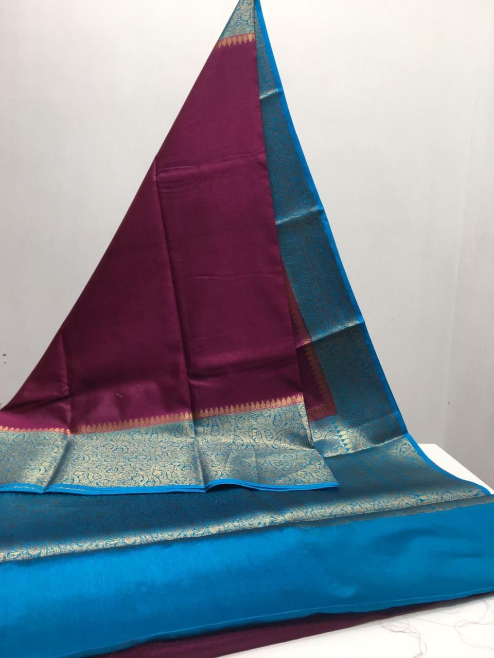 Semi Banarasi warm silk Contrast