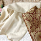 Beautiful semi chanderi silk saree with gold zari checks paired with brown Banarasi brocade blouse