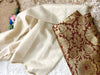 Beautiful semi chanderi silk saree with gold zari checks paired with brown Banarasi brocade blouse